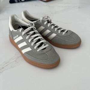 Adidas Gray and White Spezial Sneakers